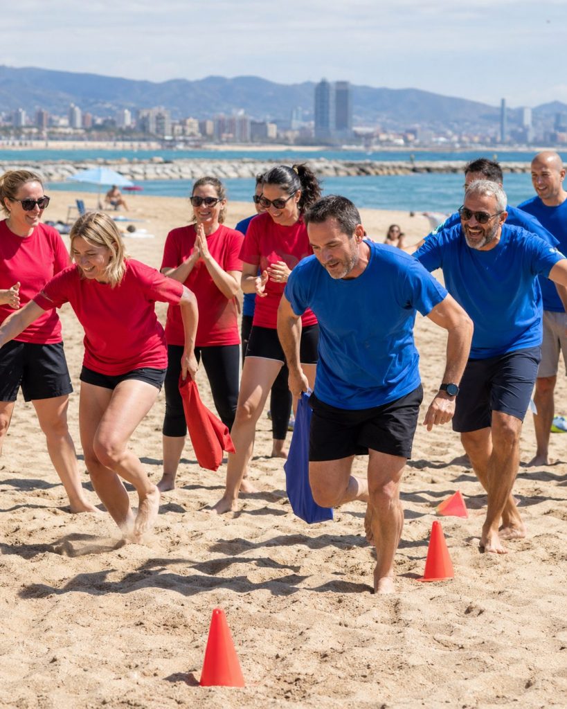 Beach games team building barcelona